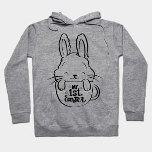 Funny and Cute  Rabbit ,happy Easter cartoon, Cartoon style Hoodie